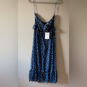 NWT Strapless blue flower dress